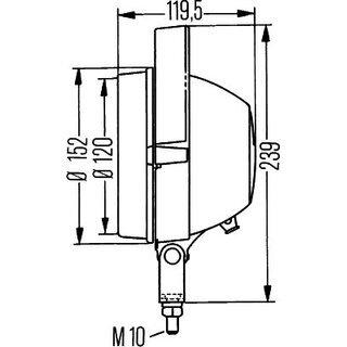Hella Halogen Arbeitsscheinwerfer Torro rund mit Griff