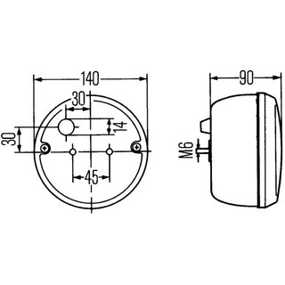 Hella Arbeitsscheinwerfer Nahfeldausleuchtung Serie 7033 1G4 997 033-011 rund 140 mm