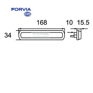 Seitenmarkierungsleuchte Shapeline Tech - LED - 12/24V - rot - links/rechts