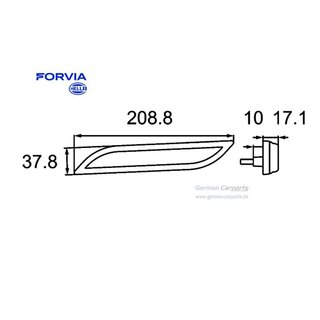Seitenmarkierungsleuchte Shapeline Style - LED - 12/24V - 2PS 013 305-251