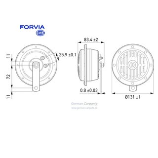 HELLA PERFORMANCE HORN S130 SET - 12V - 118dB(A) - chrom/schwarz 3CB 004 811-091