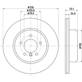 Hella Bremsscheibe 56111PRO_HC - hochgekohlt -...