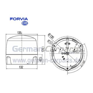 Rundumkennkennleuchte RotaLED - 12/24V - blau - GGVS/ADR - Festanbau
