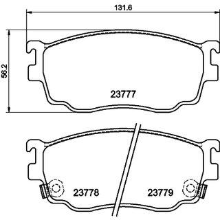 Hella Bremsbel�ge - mit akustischer Verschlei�warnung - T1472 - ISUZU / MAZDA