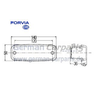 Zusatzblinkleuchte - 12/24V - ECE/SAE - links/seitlicher Einbau