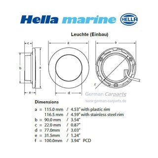 Hellamarine LED - Deckenleuchte Wei� Multivolt Warmwei�