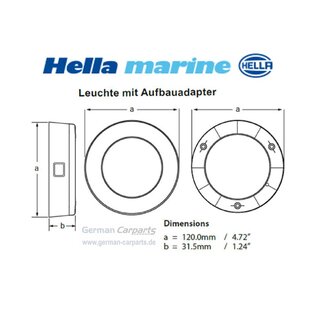 Hellamarine LED - Deckenleuchte Wei� Multivolt Warmwei�