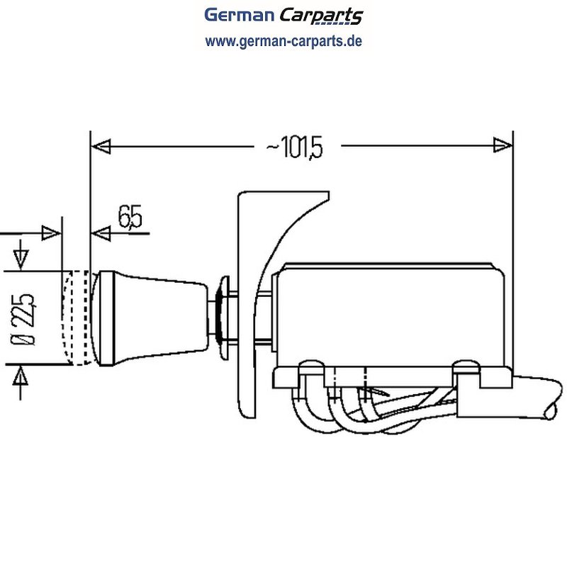 HELLA - Warnblinkschalter - Zugbetätigung - 12V - Einbau - Halogen - Kabel:  600mm - mit Glühlampe - 6HD 002 535-101 : : Auto & Motorrad