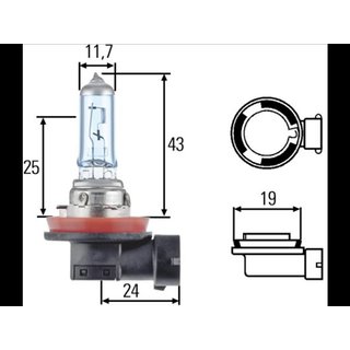 Gluehlampe H8+30, 12 V Bluelight