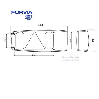 Hella Heckleuchte Caraluna I links f�r Wohnwagen Hobby LMC Hymer Fendt Knaus