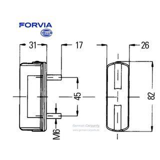 Hella 2KA 997 011-001 Kennzeichenleuchte schwarz Anbau; Schraubanschluss C5W 12V