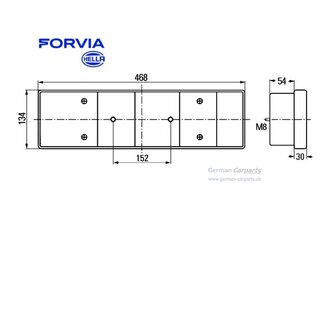 Hella Heckleuchte, links LKW Scania, Kempf - ECE/ADR/GGVS  12/24V
