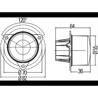 Hella Blinkleuchtenmodul LED  55 mm 12 Volt wei� Einbau 2BA 011 172-401
