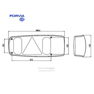 Hella Heckleuchte Caraluna I -  links - 12V - wei�/rot - ECE - 2VA 007 502-011