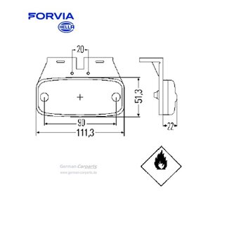 Seitenmakierungs-R�ckstrahlerleuchte mit Halter, gelb, LED, gelb, 24V