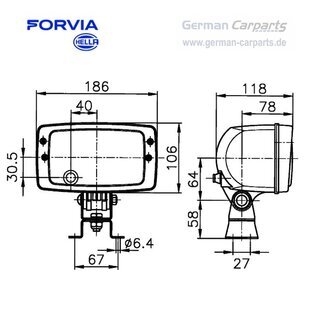 Hella H3-Arbeitsscheinwerfer Modul 6213 - 12/24V Nahfeld 1000lm  1GB 996 213-511